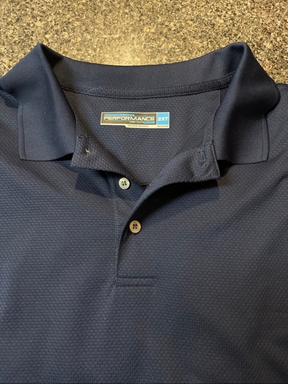 Roundtree & Yorke Navy Performance Polo Shirt